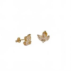 NEW GOLDFI women's vintage lotus flower stackable earrings in gold